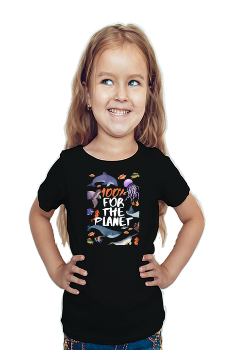 Black 100% for the Planet T-Shirt for Girl