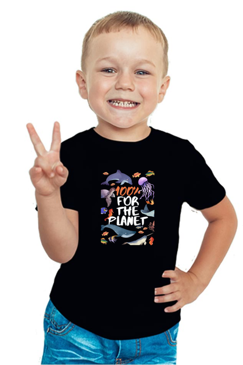 Black 100% for the Planet Boy's T-Shirt