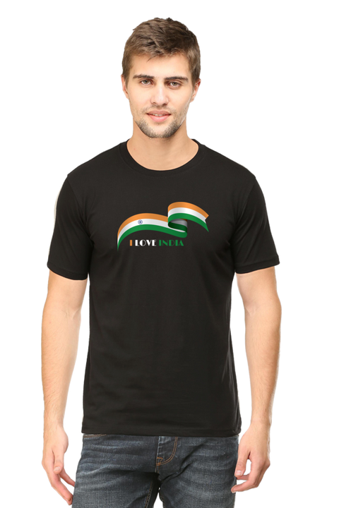 I Love India T-Shirt for Men - Black