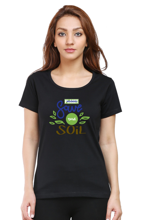 Save The Soil T-shirt for Women - Black