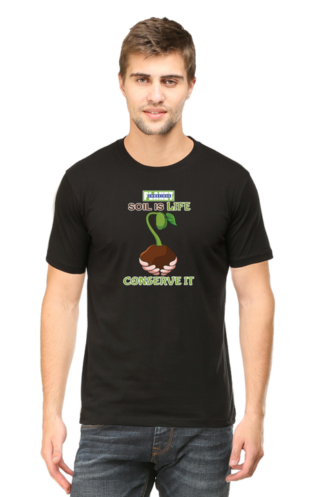 Soil is Life, Conserve It T-shirt for Men - Black