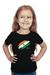 Indian Flag T-Shirt for Girls - Black