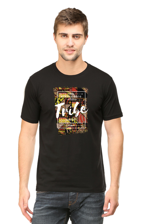 Ethnic Chic Tribe Black T-Shirt for Men