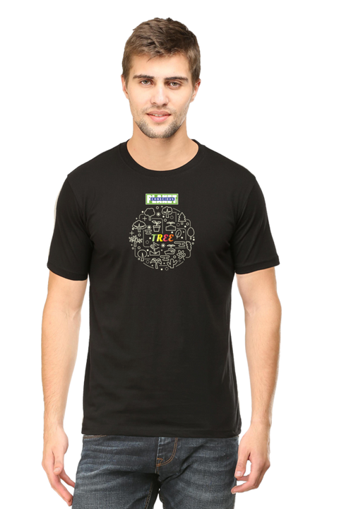 Soil and Tree Cycle T-Shirt for Men - Black