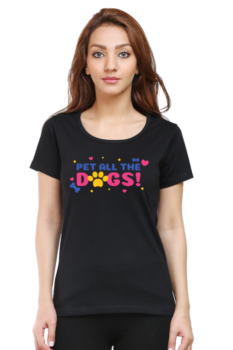Black Pet All The Dogs T-Shirt for Women