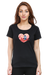 Owls in Love Valentine T-Shirt for Women - Black