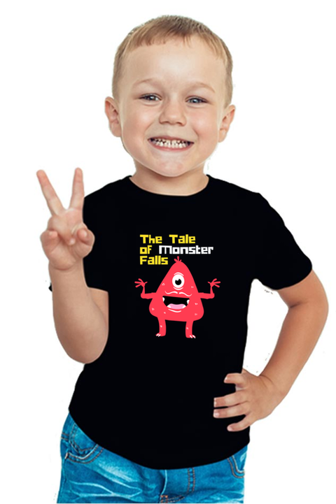 Black Tale of the Monster Falls T-shirt for Boys