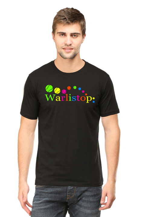 Trendy Warlistop Baseball Black T-shirt for Men