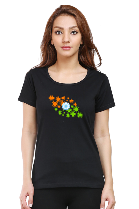 Indian Bubbles T-Shirt for Women - Black