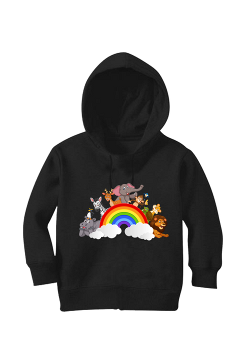 Rainbow Animals Hoodies for Babies & Toddlers - Black