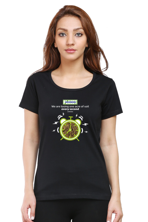 Losing Soil Every Second T-shirt for Women - Black