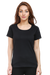 Black Plain Half Sleeves T-Shirt for Women