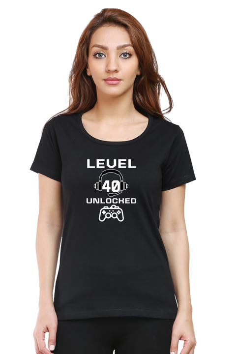Level 40 Unlocked T-Shirt for Women - Black