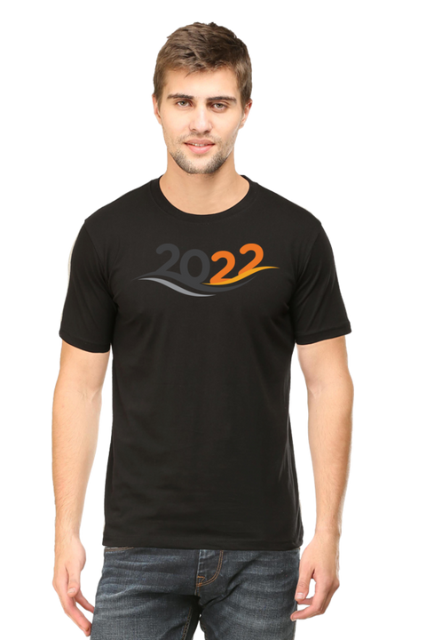New Year 2022 Oversized T-shirt for Men - Black