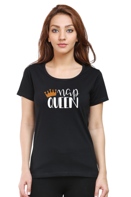 Nap Queen Black T-Shirt for Women