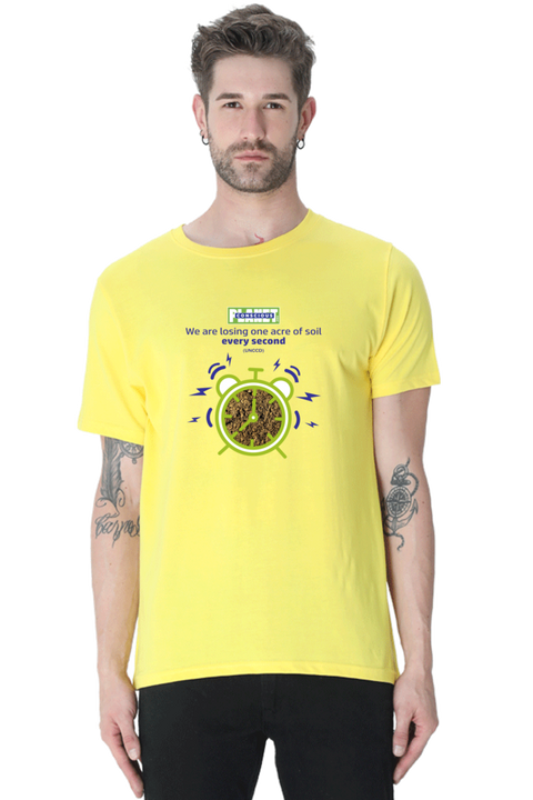 One Acre of Soil Every Second Men's T-shirt - New Yellow