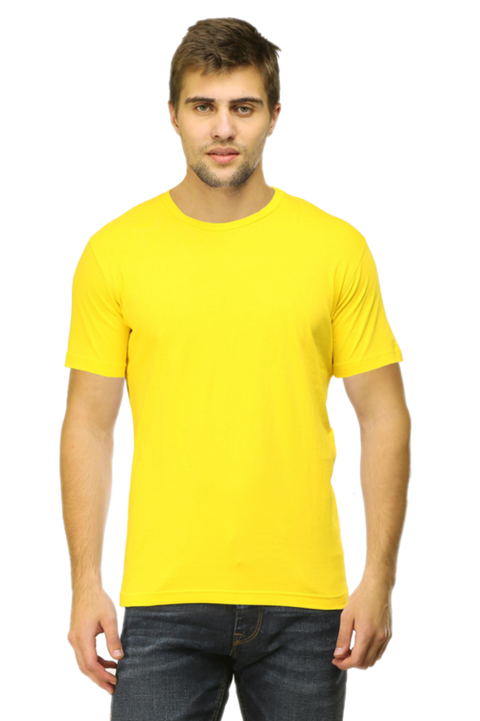 New Yellow Men Plain T-Shirts
