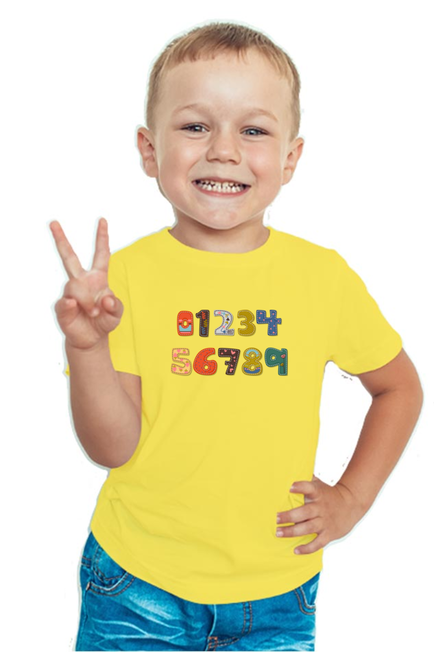 Numbers in English Yellow T-Shirt for Baby Boy