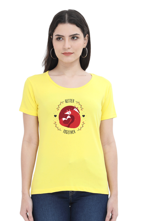 Better Together Valentine T-Shirt for Women - New Yellow