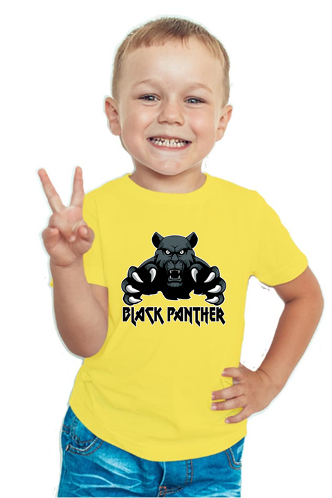 Black Panther Yellow T-Shirt for Boys