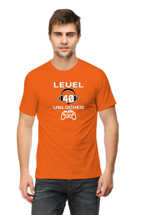 Level 40 Unlocked T-Shirt for Men - Orange