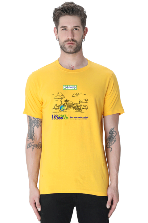 Sadhguru Journeys to Save Oil T-shirt for Men - Golden Yellow