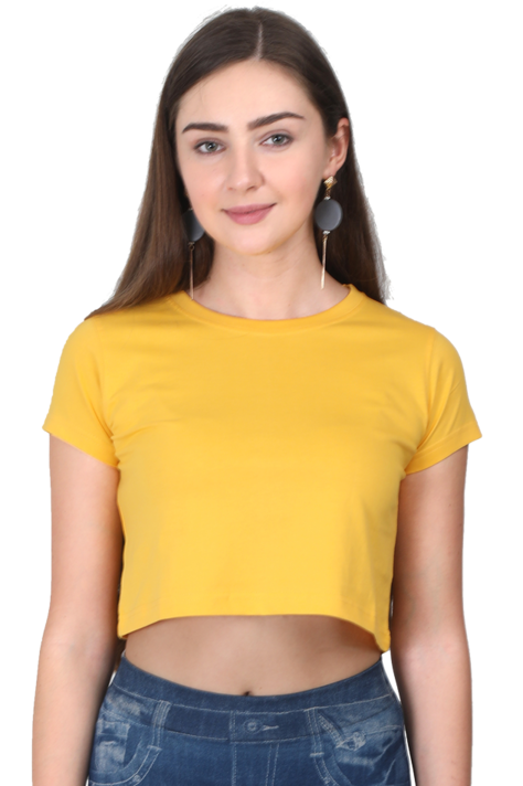 Golden Yellow Crop Top for Women and Girls