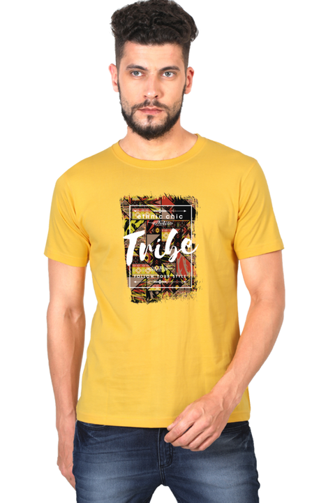 Ethnic Chic Tribe Golden Yellow T-Shirt for Men
