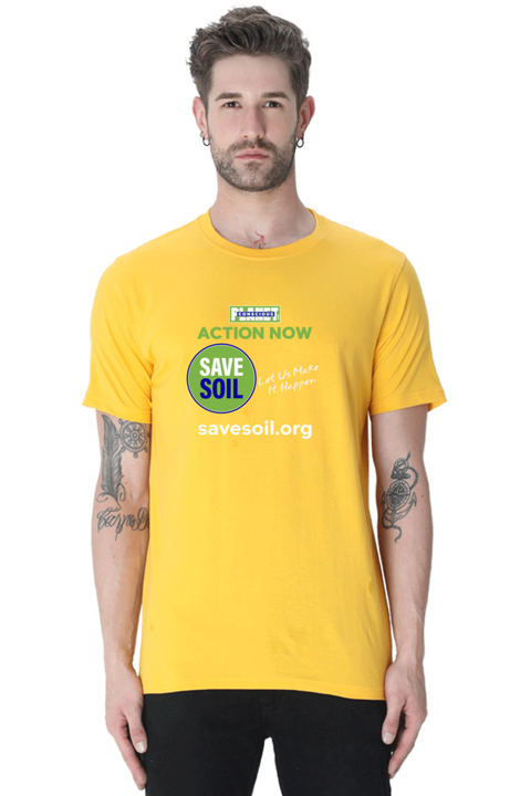 Action Now - Let Us Make It Happen T-shirt for Men - Yellow