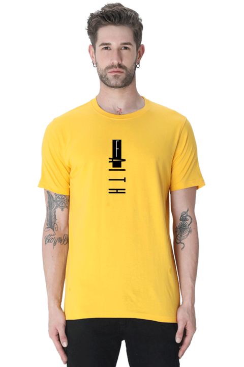 The Faith Series Golden Yellow T-shirt for Men