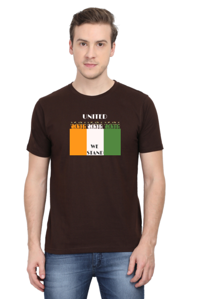 United We Stand Independence Day Brown T-Shirt for Men