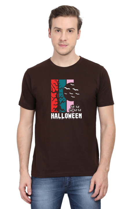 Halloween Stripes Coffee Brown T-shirt for Men