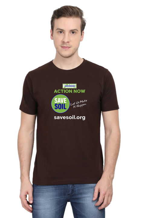 Action Now - Let Us Make It Happen T-shirt for Men - Coffee Brown