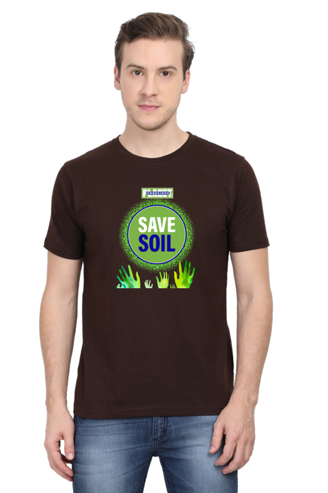 Save Soil T-shirt for Men - Coffee Brown