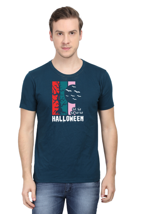 Halloween Stripes Petrol Blue T-shirt for Men