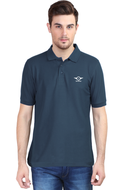Warlistop Petrol Blue Polo T-Shirt for Men