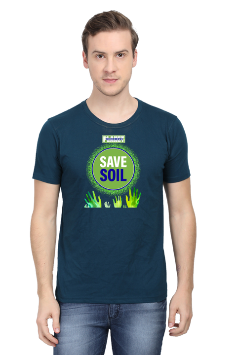 Save Soil T-shirt for Men - Petrol Blue