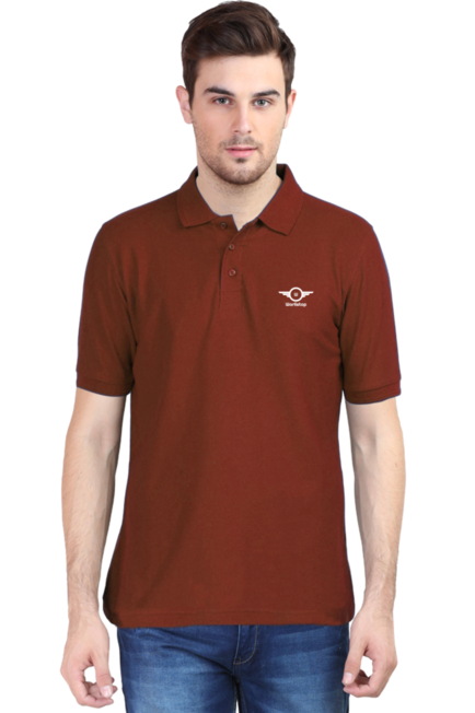 Warlistop Brick Red Polo T-Shirt for Men