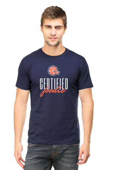 Certified Foodie Navy Blue T-Shirt for Men