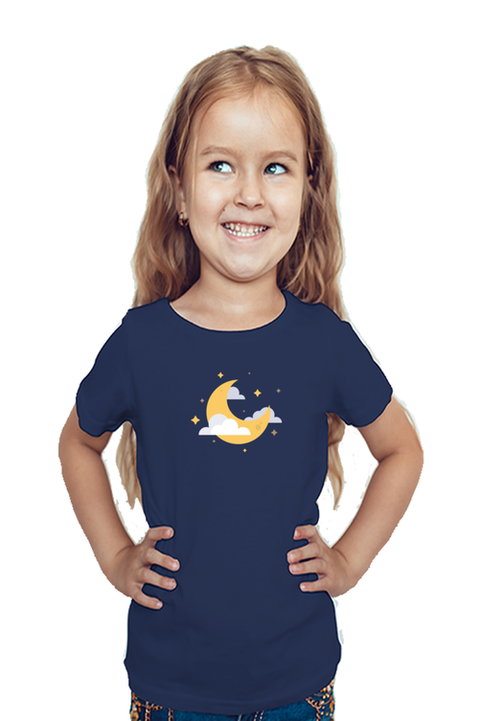 Navy Blue Moon & Stars T-Shirt for Girls