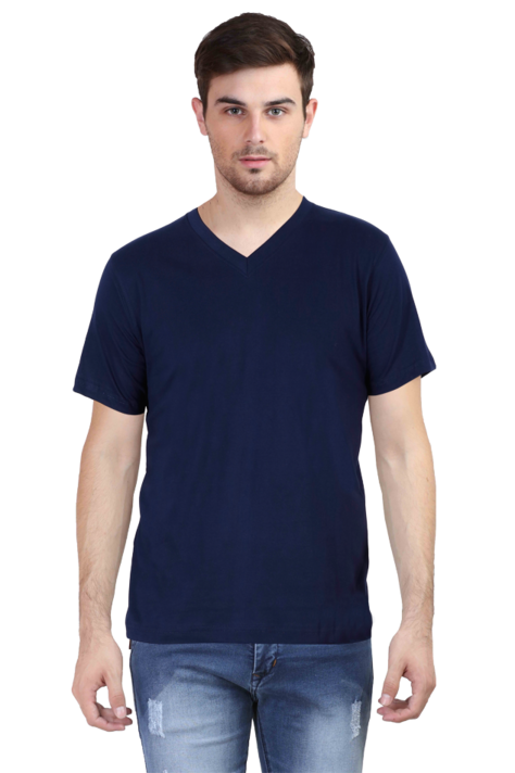 Navy Blue Men's V-Neck T-Shirt