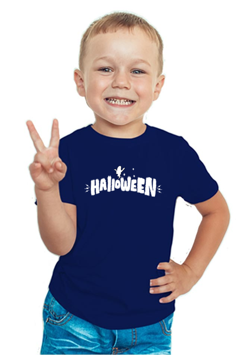 Halloween Ghost Glow in Dark T-shirt for Boys - Navy Blue