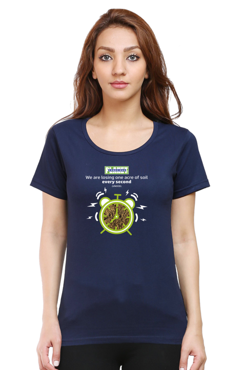 Losing Soil Every Second T-shirt for Women - Navy Blue