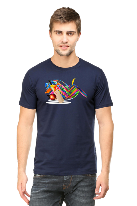 The Cricket Fever Navy Blue T-Shirt for Men