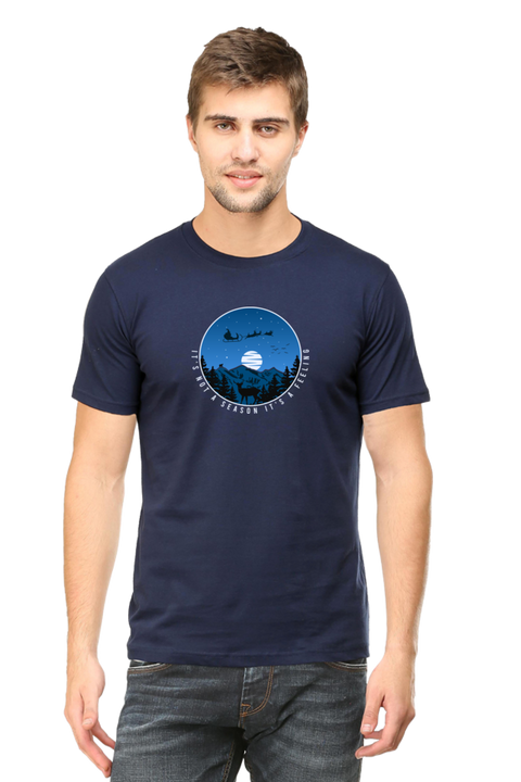 It's a Feeling Christmas T-shirt for Men - Navy Blue