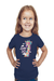 Navy Blue Giraffe Listen to your Heart T-shirt for Girls