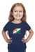 Indian Flag T-Shirt for Girls - Navy Blue