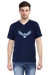 Eagle Spreading Wings Navy Blue V-Neck T-Shirt for Men