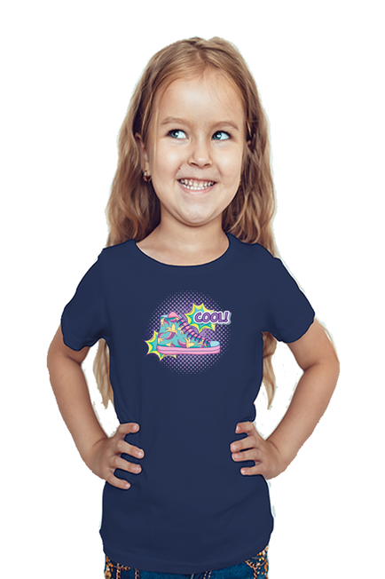 Cool Shoes Navy Blue T-Shirt for Girls