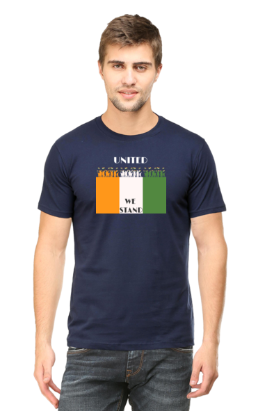 United We Stand Independence Day Navy Blue T-Shirt for Men